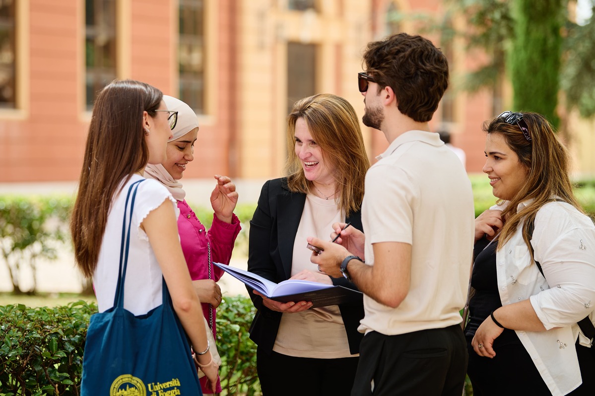 Students on university campus